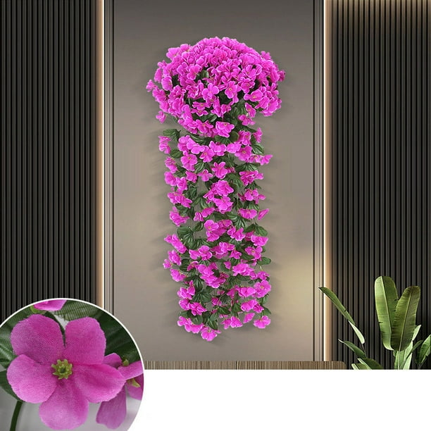 Flores artificiales, flores falsas, flores artificiales, simulación violeta, colgante de pared, boda, simulación, sala de estar, decoración de techo, envoltura de plástico, plantas, gloria de la mañan