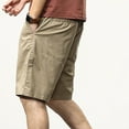 thumbnail image 4 of CHEEREAM Mens Casual Summer Shorts with Drawstring Elastic Waist Slim Skinny Fit Flat Front Twill Cotton Khaki M, 4 of 5