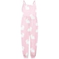 thumbnail image 4 of Ruyang Toddler Girls Bunny Printed Overall Jumpsuit My First Easter Outfit Baby Sleeveless Spaghetti Strap Romper Summer Clothes, 4 of 5