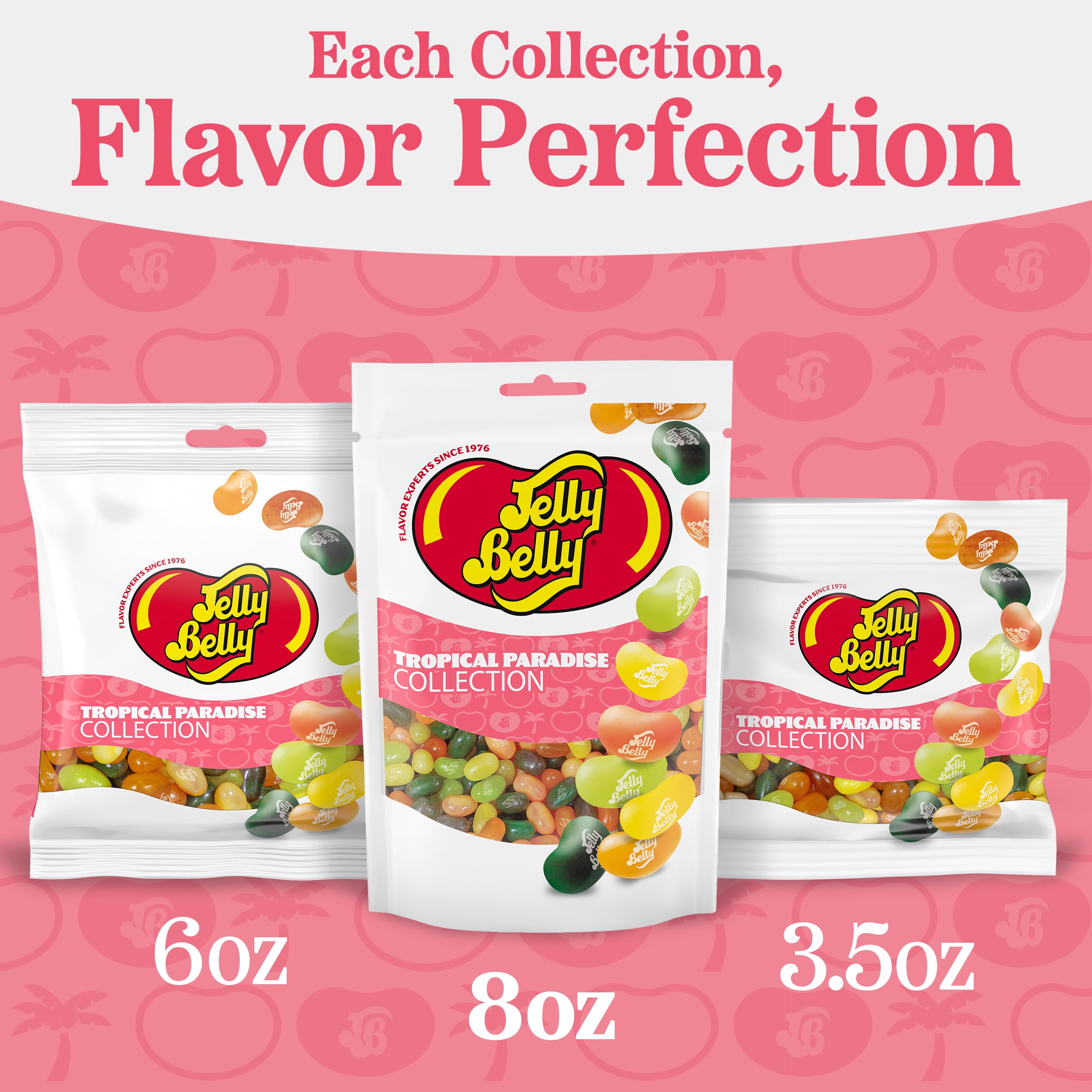 Jelly Belly Tropical Paradise Jelly Bean Collection - 8 oz Pouch Bag, 10-Count Case - Genuine, Official, Straight from the Source