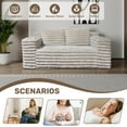 thumbnail image 5 of Oversized Bean Bag Sofa, Plush Corduroy Floor Lounger with Tufted Back Support, No Assembly Required Compressed Loveseat for Small Spaces, Apartment, Dorm, Living Room and Bedroom, 5 of 7