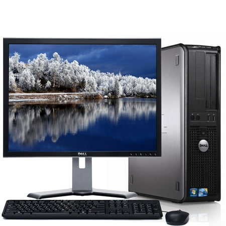 Restored Dell Optiplex Desktop Computer Windows 10 PC Core 2 Duo 4GB Ram DVD WiFi 17" LCD (Refurbished)