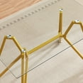 thumbnail image 4 of 47" Rectangle Dining Table for 6, Tempered Glass Kitchen Table, Paproos Dining Room Table, Dinner Table with Metal Legs for Kitchen, Dining Living Room, Transparent & Gold(Only Table), 4 of 9