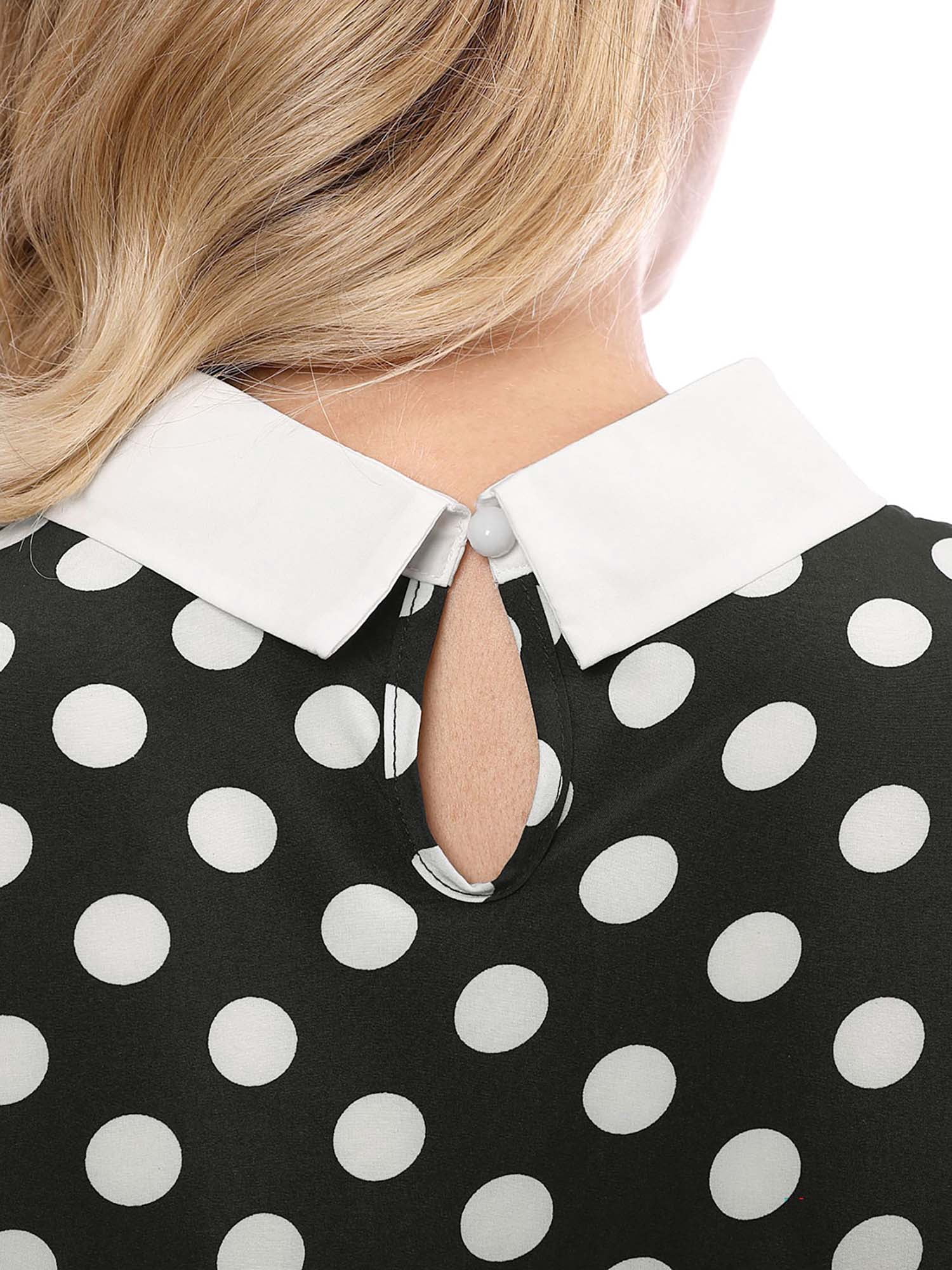 DARING DIVA Blouses 3/4 Sleeves Solid Office Work Tops L Black