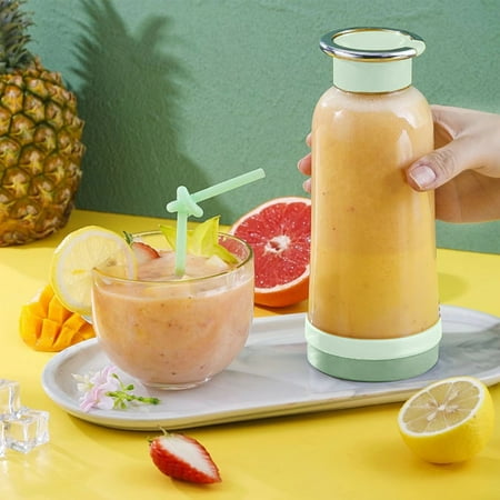 

Kitchen Dining Home Appliances Portable Blenders And Smoothies Fruit Juicer USB Rechargeable With 6 Blades Handheld Blenders For Sports Travel And Outdoors Personal Blenders For Shakes Green
