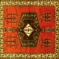 thumbnail image 1 of Ahgly Company Machine Washable Indoor Square Persian Yellow Traditional Area Rugs, 4' Square, 1 of 4