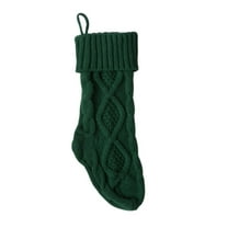 LanSuare Knitted Christmas Stockings, 14Inches Red Green WhiteXmas Large Stockings, Hanging Stockings Candy Gift Bags for Home Fireplace, Christmas Decoration