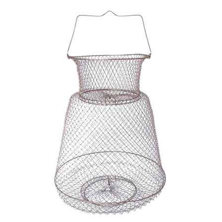 Portable Galvanized Steel Wire Fish Baskets, Collapsible Wire Fish Baskets, Fishing Basket