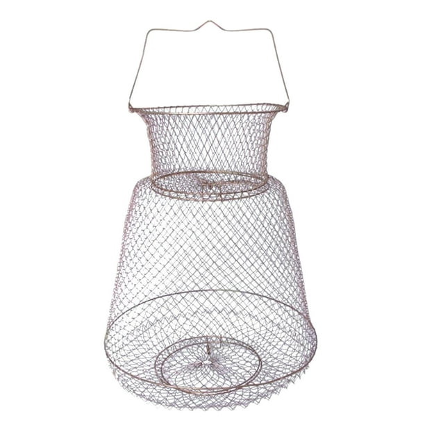 HESITONE Floating Wire Basket, Collapsible Fishing Net Cage Portable Collapsible Fish Baskets