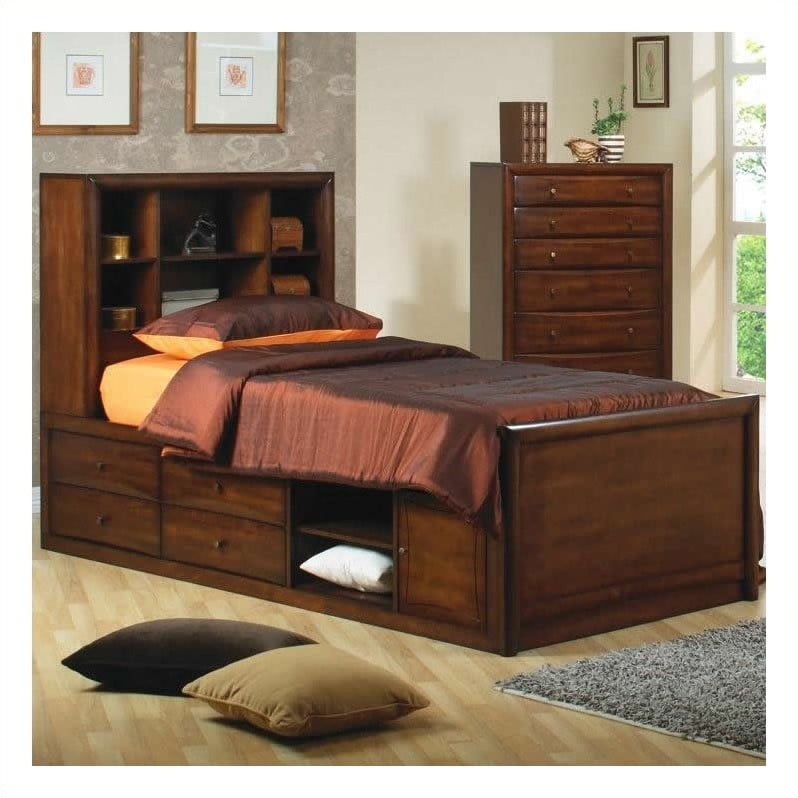 Scottsdale Bookcase Storage Bed, Coaster King Size Bookcase Chest Bed