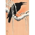 thumbnail image 2 of Koson, Ohara 13x18 White Modern Wood Framed Museum Art Print Titled - Crow on snowy branch, 2 of 4