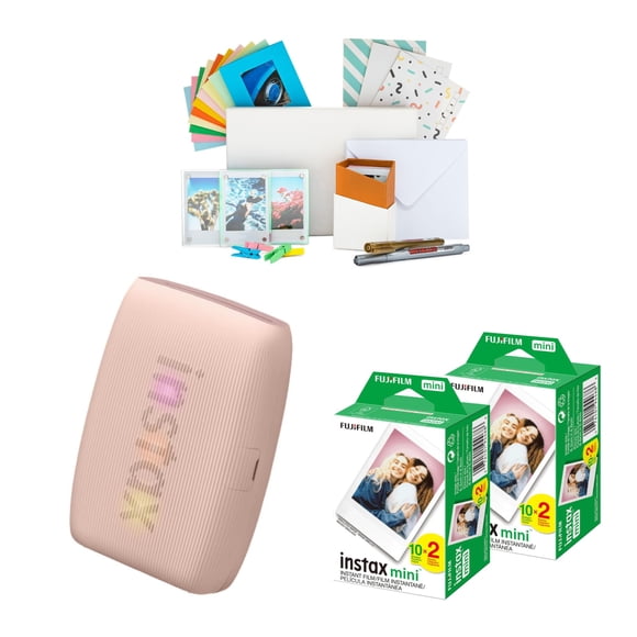 Paquete de impresoras para smartphone Fujifilm Instax Mini Link 3, color rosa