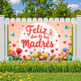 thumbnail image 5 of Decorative Design Mother's Day Banner Floral Motif Butterfly Decoration Spring Theme for Mother's Day Celebration Indoor Decoration Party Background, 5 of 7