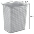 thumbnail image 2 of Sterilite 3.4 Gallon/13 Liter Decorative Weave Wastebasket, Cement (6 Pack), 2 of 6