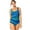 Blue, variant on HAWEE Swimsuits for Women Plus Size Mid Waist Monokini Tummy Control Bathing Suits Retro Full Coverage Swimwear