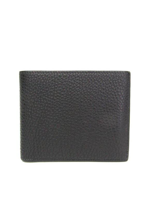 Pre-Owned Hermes MC2 Thales Men,Women Togo Leather Wallet (bi-fold) Black (Good)