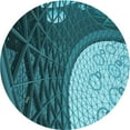 thumbnail image 1 of Ahgly Company Machine Washable Indoor Round Transitional Medium Teal Green Area Rugs, 4' Round, 1 of 7