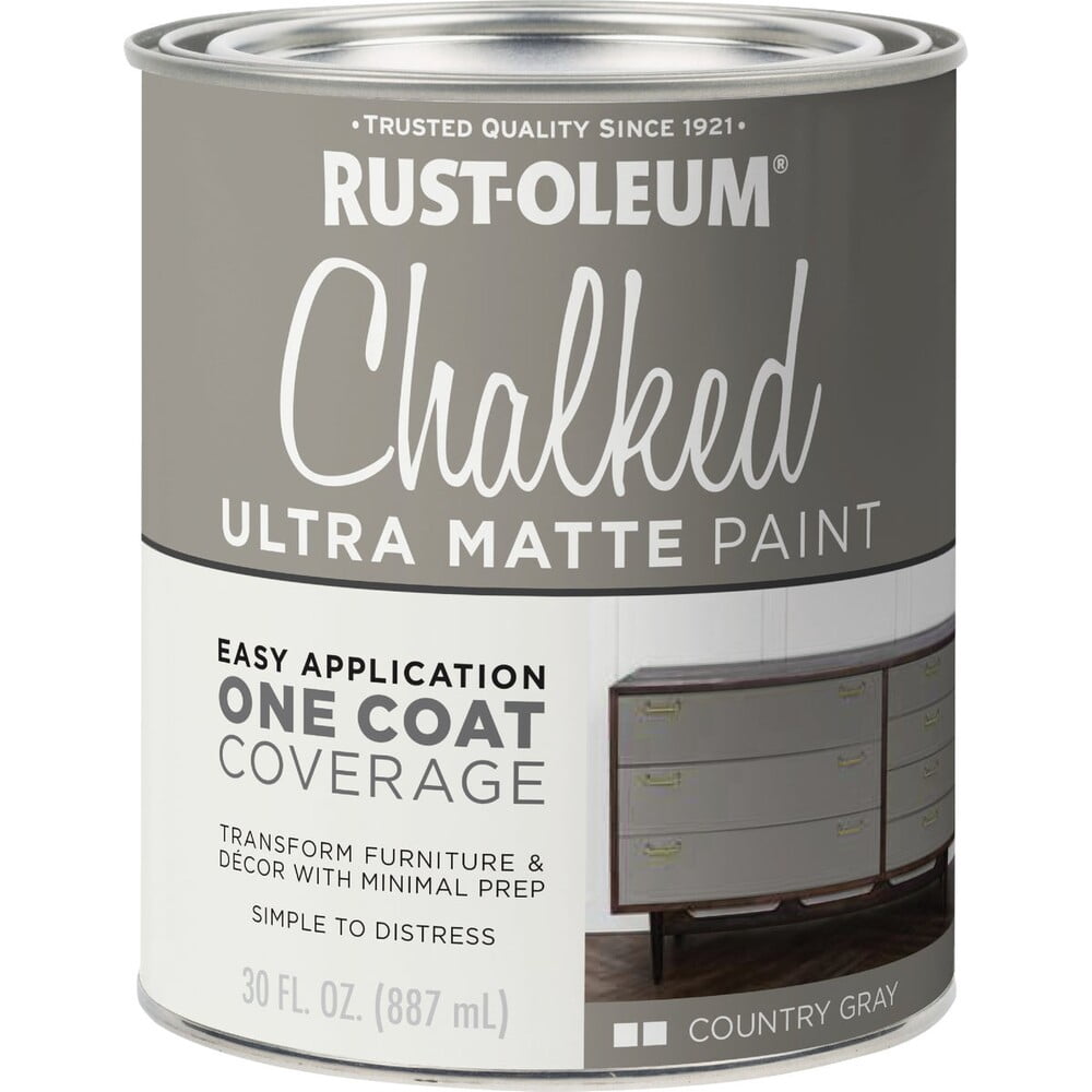 Country Gray, Rust-Oleum Chalked Ultra Matte Chalk Paint, Quart