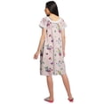 thumbnail image 4 of Moomaya Printed Short Sleeve Knee Length Nightdress Round Neck Sleepwear Gown, 4 of 5
