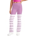 thumbnail image 6 of Gpaecead Girls' Leggings Cross Stripe Pants Color Block Soft Stretchy High Waisted Pants for Kids Child Yoga Dance 2 Years Pink, 6 of 9