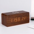 thumbnail image 3 of Reloj despertador digital BLESIY moderno LED marrón, 3 of 7