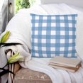 thumbnail image 4 of Blue White Plaid Throw Pillow Covers, Soft Pillowcases with Invisible Zipper, Gradient Geometric Buffalo Checkered Decorative Square Pillow Cushion Covers for Living Room Couch Sofa Bed 16x16 Inches, 4 of 8