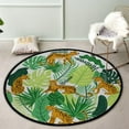 thumbnail image 2 of FREEAM Kids Round Nursery Area Rug Jungle Leopards 5 Ft Non Skid for Children's Bedroom Playing Room, 2 of 6