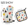 thumbnail image 2 of Yayeee Oven Mitts and Pot Holder Set of 2 Heat Resistant Kitchen Gloves Baking Hot Pad, Beige Triangles, 2 of 5