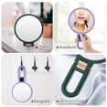 thumbnail image 6 of 1X 15X Magnifying Hand Held Mirror,Double Side Folding Hand Mirror for Women with Adjustable Handle ,Travel Table Desk Shaving Bathroom (Army Green), 6 of 7
