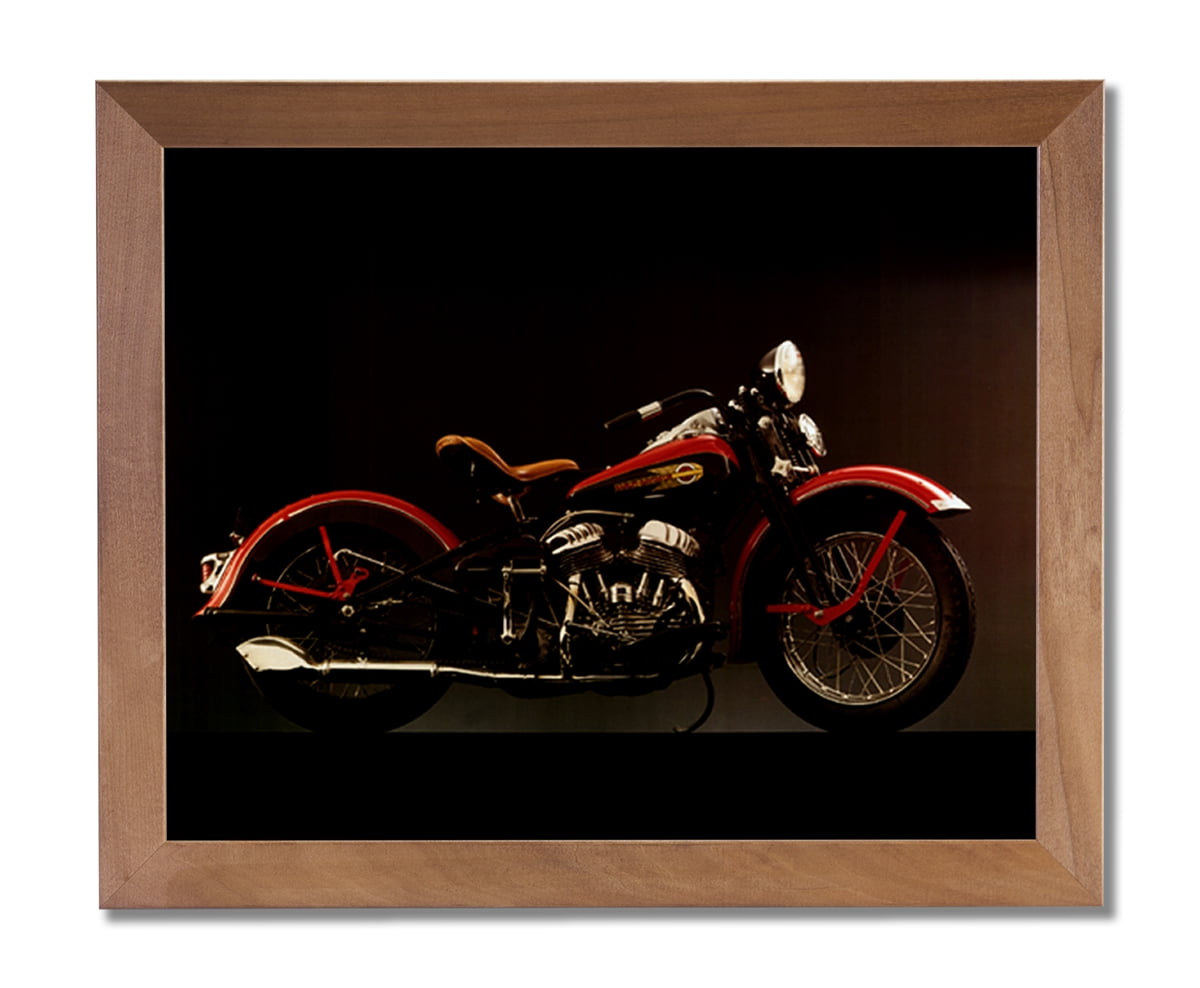 1940 Harley Davidson Motorcycle Wall Picture Honey Framed Art Print