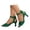 Green, variant on Women's Casual Flock Open Toe Sandals, European & American Style One-Strap Block Heel Big Size High Heel Summer Shoes for Evening & Street Style, 1Pair, 37-42