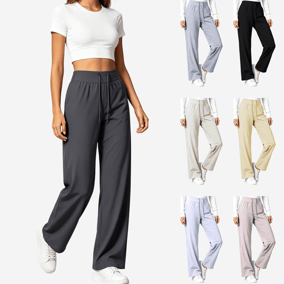 Womens Quick Dry Casual Pants, Straight Leg Elastic Waist Stretch Breathable Athletic Trousers, Walking Hiking Jogging Fitness Sports Wear | VerBelle,Beige L