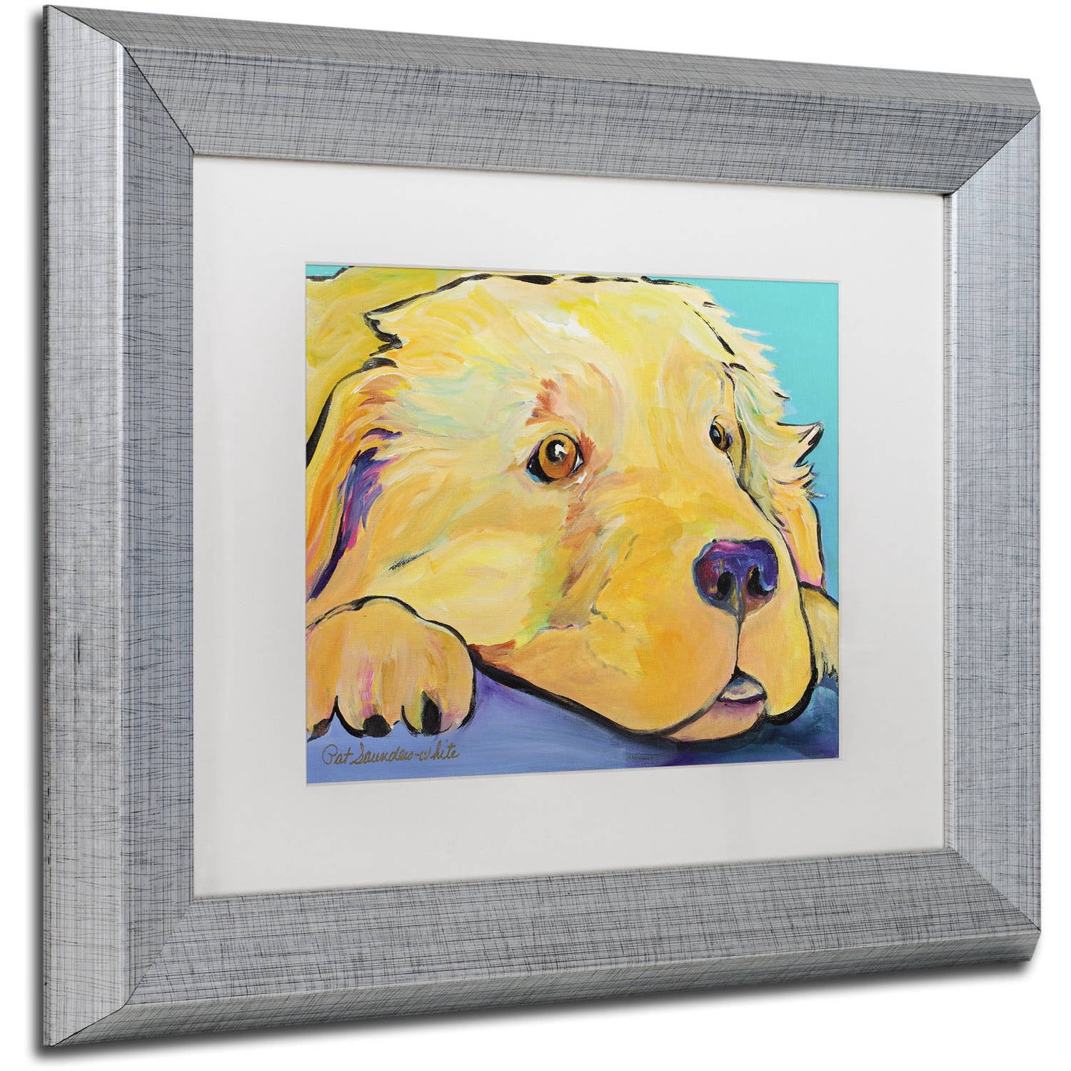Trademark Fine Art "Baby" Canvas Art by Pat Saunders-White, White Matte, Silver Frame