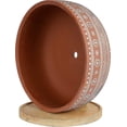 thumbnail image 3 of Pot 20cm Round Terracotta Flower Pot With Drainage Hole And Bamboo Tray, For Indoor Plants, 3 of 5