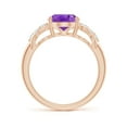 thumbnail image 2 of ANGARA Natural Solitaire 2.28 ct Amethyst Criss Cross Ring with Diamonds in 14K Rose Gold for Women (Size-10x8mm) | February Birthstone, Anniversary, Jewelry Gift for Women | Natural Amethyst Ring, 2 of 9