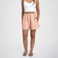 thumbnail image 2 of AJGRHE Women's Fashion Striped Casual Elastic Waist Pocket Shorts Orange L, 2 of 9