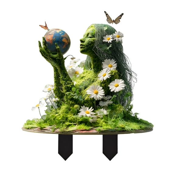 LAMIRO Acrylic Artificial Plant in Pots Fake Plants Indoor Outdoor,Faux Potted Tree Tropical Palm Floor Plants Decorative Floor Tiles