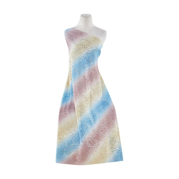 Zelouf Ana Ombre Floral Lace , Sewing, DIY, Crafts Fabric by the Yard, Blue/taupe, 3 Yard