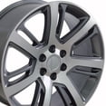 thumbnail image 2 of OE Wheels CA88 22 Inch Rims and Tires Fit Escalade Style 6x139.7 22x9 Gloss Gunmetal Machined - Hollander 4738 - Dueler H/L Alenza 285/45-22 (Set of 4), 2 of 5