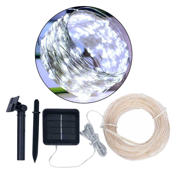 Luces de Cadena de Energía Solar a Prueba de Agua CUTICAT Decoración de Árbol de Césped 7m 50 LED Blanco