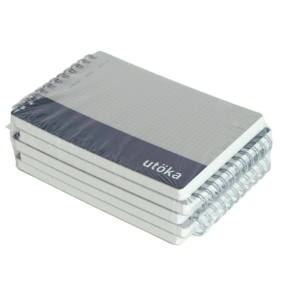 Utoka Pocket Size Notebook 4mm Graph Navy 90 Sheets 4.2 x 6.5 5 Pack