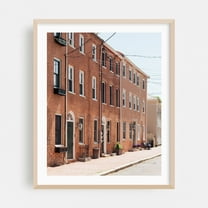 Newburyport Brick 02 - Newburyport Massachusetts Photography Architecture Street Photography Cityscape Vintage Oak Framed Wall Art Print 11 x 14 inches