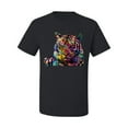 thumbnail image 2 of Wild Bobby, Colorful Rainbow Tiger Animal Lover Men's Graphic T-Shirt, Black, Small, 2 of 3