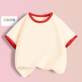 thumbnail image 2 of Girls Red Ringer Tee Kids Cotton T-Shirt with Contrast Trim Short Sleeve for Kids to Youth,Size 11-12 T, 2 of 5