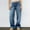 Dark Blue, variant on Aloohaidyvio Baggy Mid Waist Jeans for Women No Boundaries Loose Straight Wide Leg Boyfriend Jeans Casual Denim Pants with Pockets