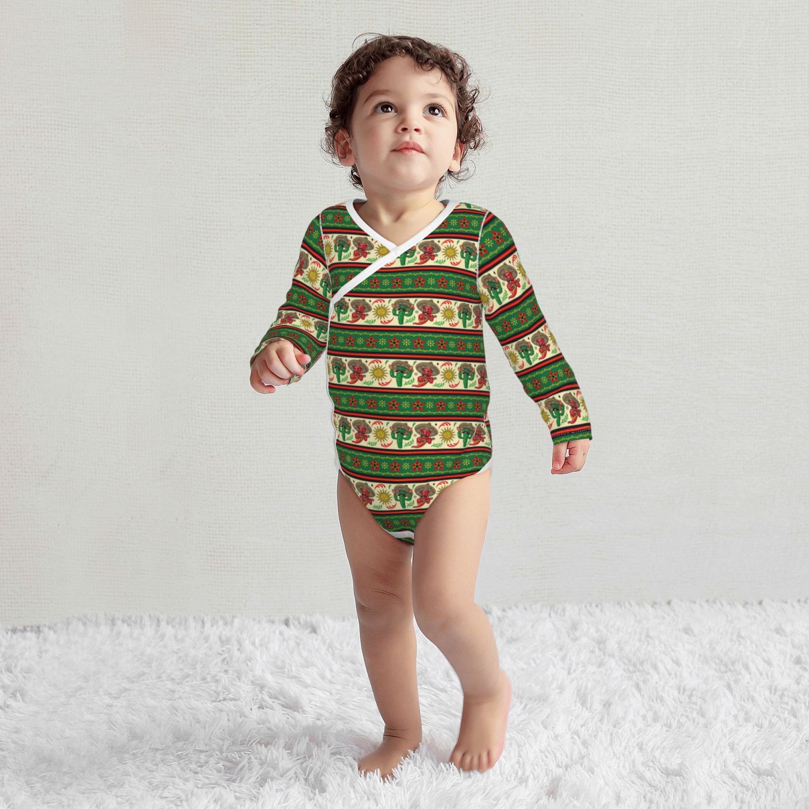 Xecao Vintage Mexican Print Baby unisex-baby Cotton Long-sleeve Bodysuits-6 Months