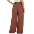 thumbnail image 7 of Enjoytime Comfy Pants Women Solid Color Elastic Waist Lounge Pants with Side Pockets Office Business Casual Trousers Wine XXL, 7 of 7