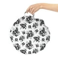 thumbnail image 2 of Floral Round Floor Cushion with Handle, Tropical Creative Pattern with Hibiscus Petals and Exotic Leaves Print, Pillow for Living Room & Dorms, 18" Round, Charcoal Grey and White, by Ambesonne, 2 of 4