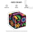 thumbnail image 4 of Sikiie Colorful Floral Embroidery Mexican Leather Tissue Box Cover Square, tissue box holder, Tissue Box with Bottom Belt-5.2”x5.2”x5.2”, 4 of 7