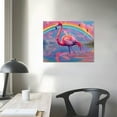 thumbnail image 4 of JRXY Canvas Wall Art Home Decor, Rainbow Pink Flamingo Canvas Prints, Rustic Wall Decor for Bedroom Bathroom Decor Wall Art Office Decor picture 2, 4 of 5